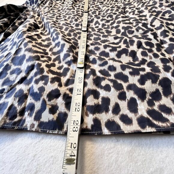 J. Crew Women Leopard Print Puff Ruffle Long Sleeve Top Blouse Sz Med Mob Wife - Picture 7 of 14